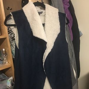 Faux sherpa fur vest